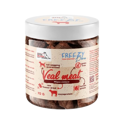 SYTA MICHA FREEZY Pure – 100% liofilizowane mięso cielęce dla psa 70g