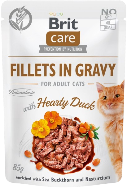 BRIT Care Cat GF Adult Hearty Duck Kaczka Sos 85g