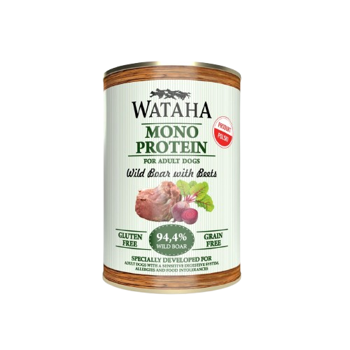 Watacha Mono Protein ADULT Dog 94,4% Dzik Z Burakami