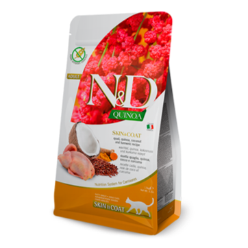 N&D CAT QUINOA SKIN & COAT QUAIL,COCONUT ADULT 300g