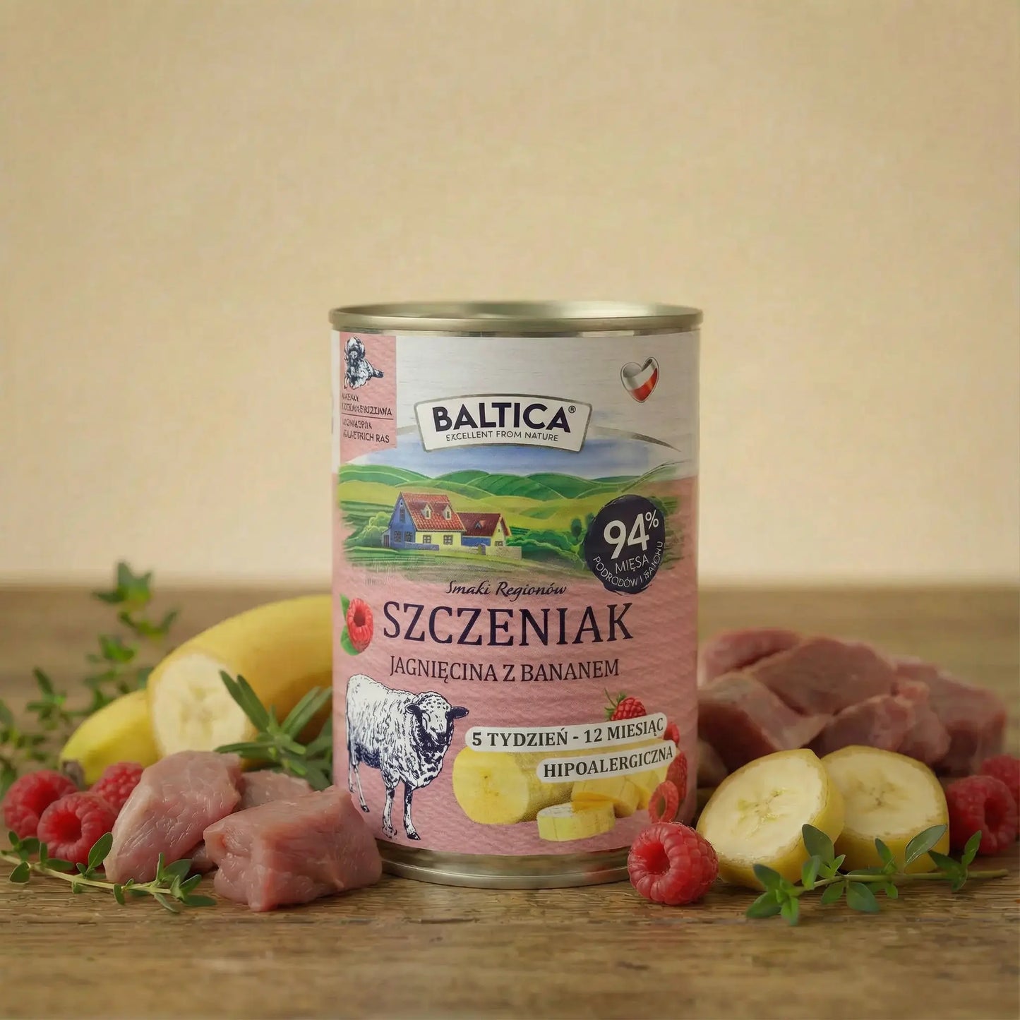 Baltica Szczenięta Jagnięcina z bananem 400g