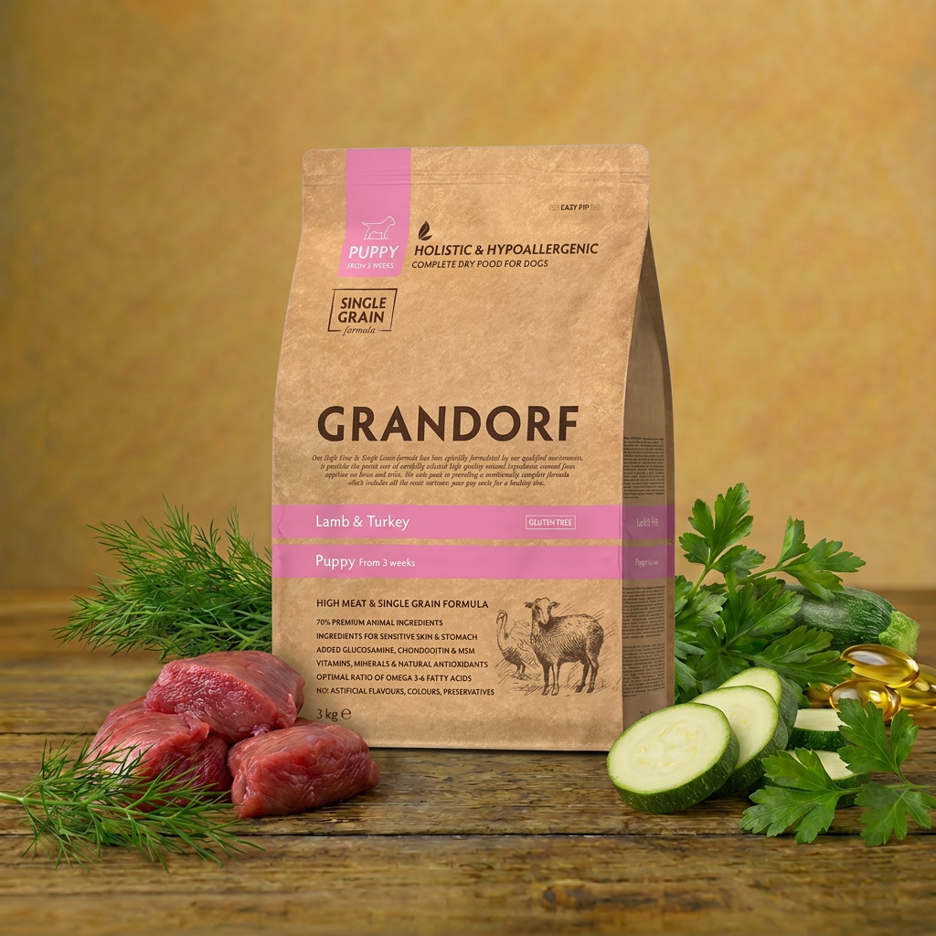 Grandorf dla szczeniąt – Jagnięcina & Indyk 3 kg
