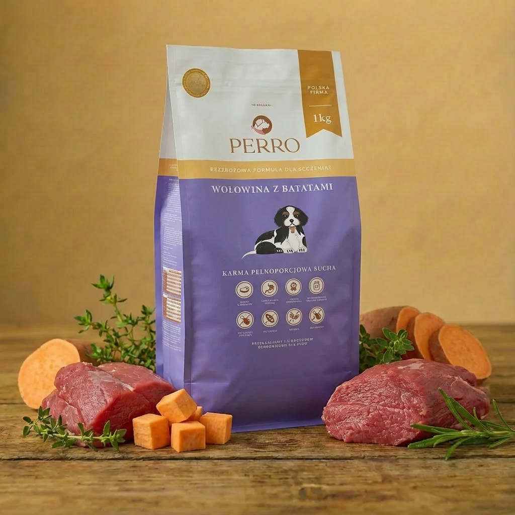 Perro - Junior Wołowina z batatami 1kg - wszystkie rasy