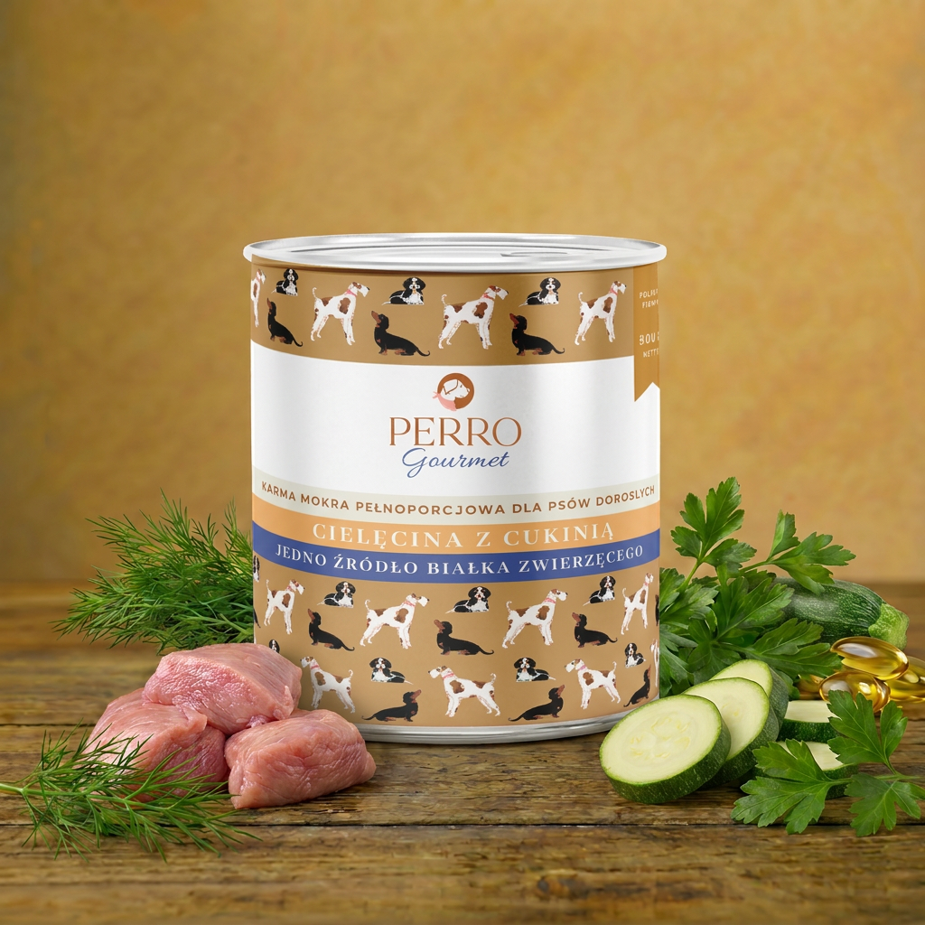 Perro Gourmet Adult-Cielęcina z cukinią 800g