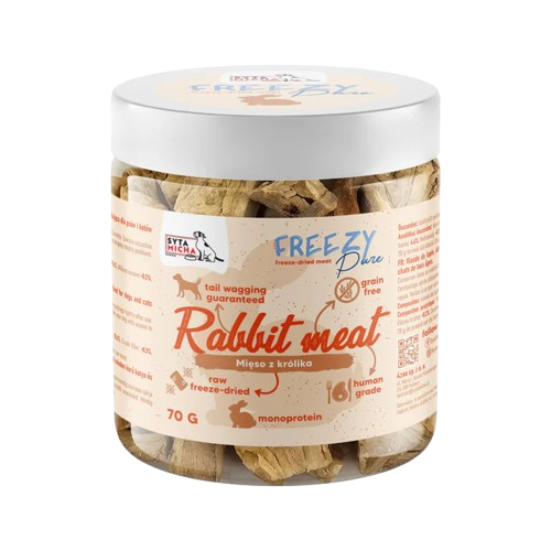 SYTA MICHA FREEZY Pure 100% liofilizowane mięso królika dla psa 70g