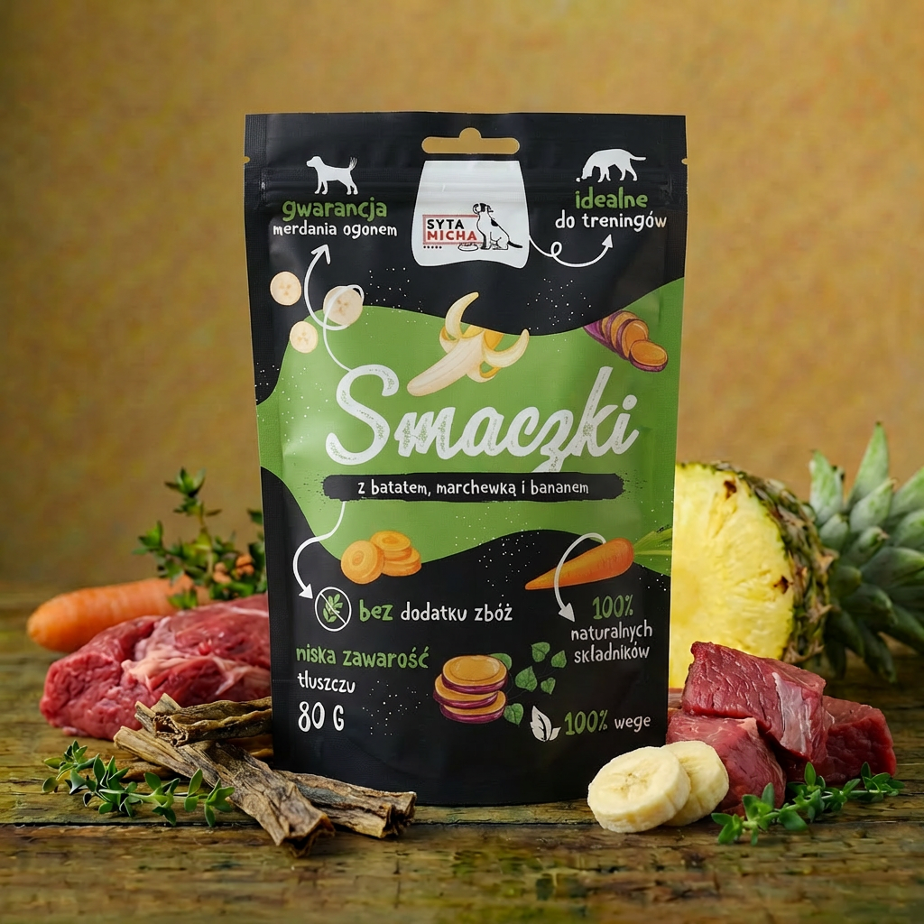 Syta Micha - WEGE dla psa z batatem, marchewką i bananem 80g