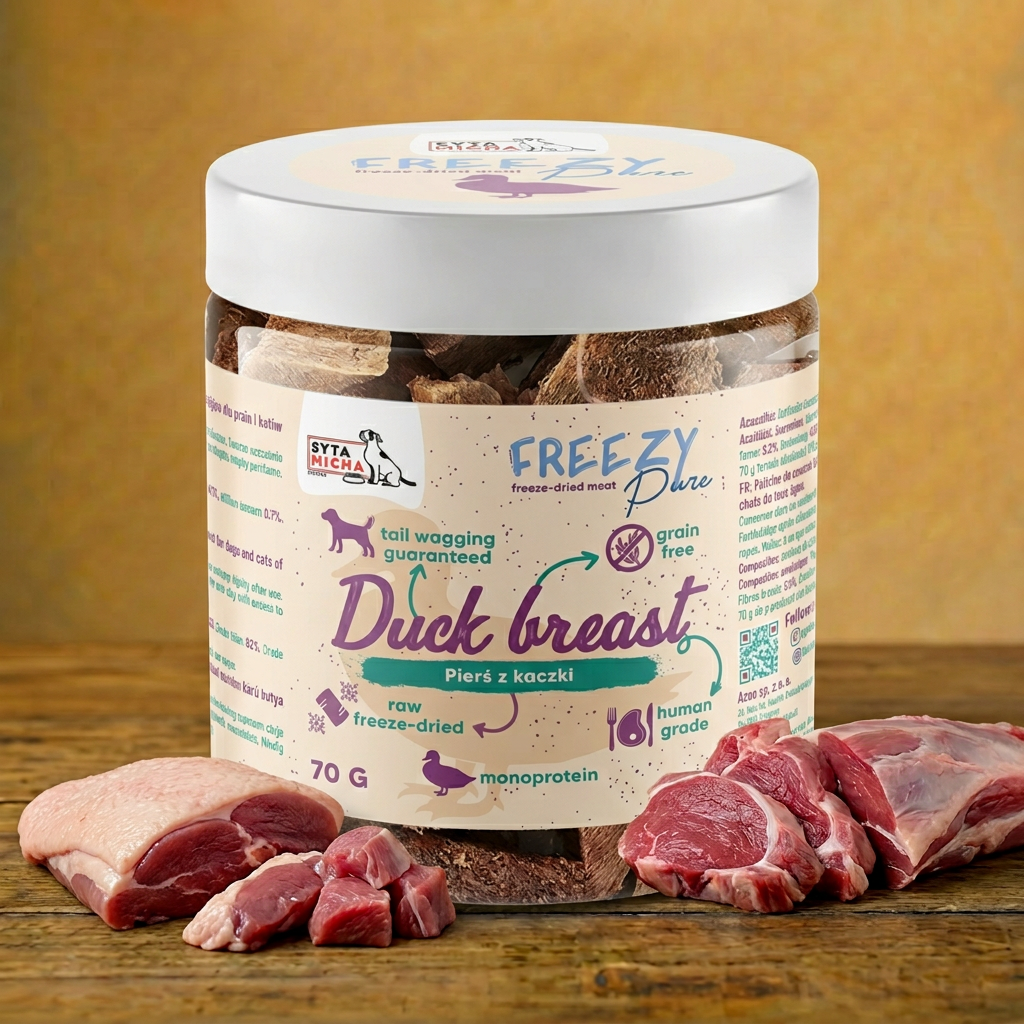 Syta Micha – FREEZY Pure 70g – 100% liofilizowane mięso kaczki dla psa