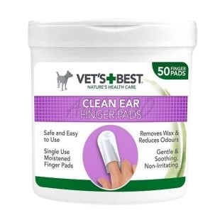 VET'S BEST CZYŚCIKI DO USZU NAPALCOWE 50szt.