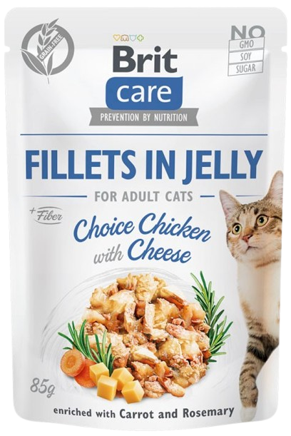BRIT Care Cat GF Adult Chicken Cheese Kurczak Ser Galaretka 85g