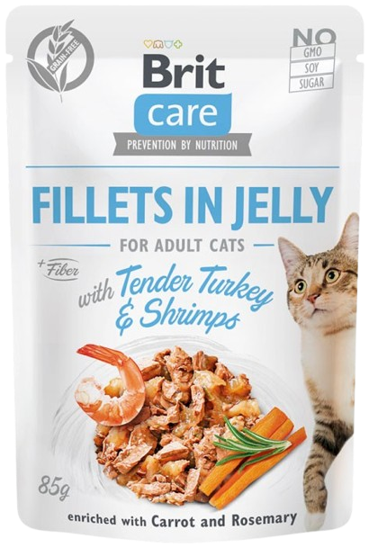 BRIT Care Cat GF Adult Turkey Shrimps Indyk Krewetki Galaretka 85g