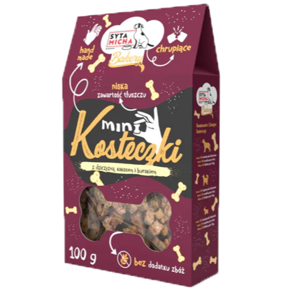 Ciastka dla psa Mini kosteczki z dziczyzną 100g