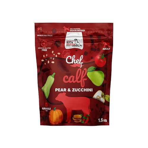 Syta Micha Dog CHEF Cielecina gruszka i cukinia