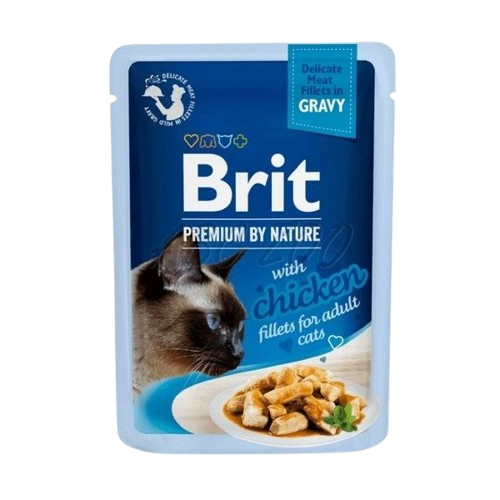 Brit Premium Saszetka dla kota Gravy Fillets Adult 85g – Kurczak w sosie