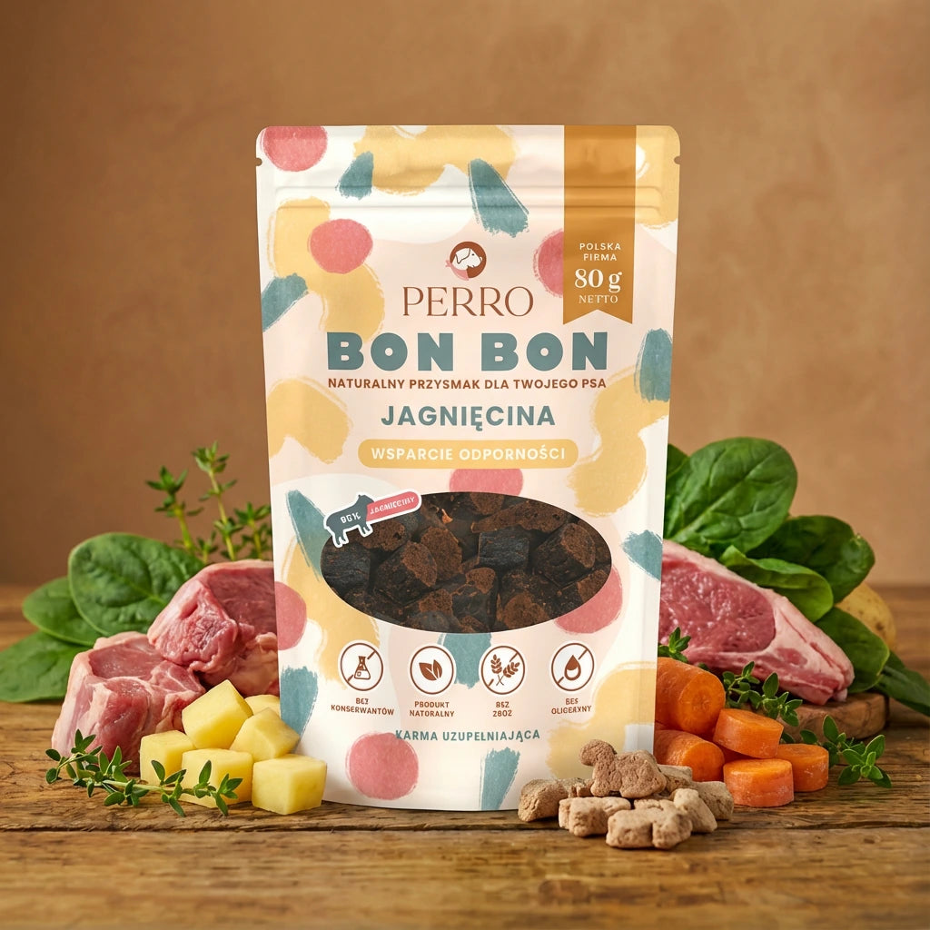 BON BON Jagnięcina – Wsparcie Odporności Przysmaki z Dodatkiem Funkcyjnym 80g
