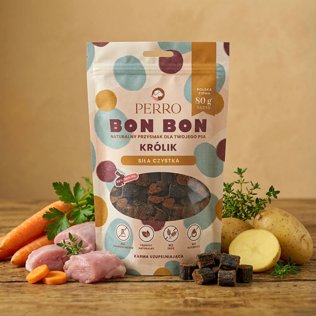 BON BON Królik – Ochrona Przed Kleszczami Przysmaki z Dodatkiem Funkcyjnym 80g