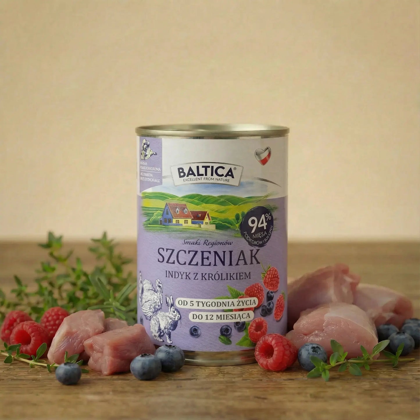 Baltica Szczenięta Indyk z królikiem 400g