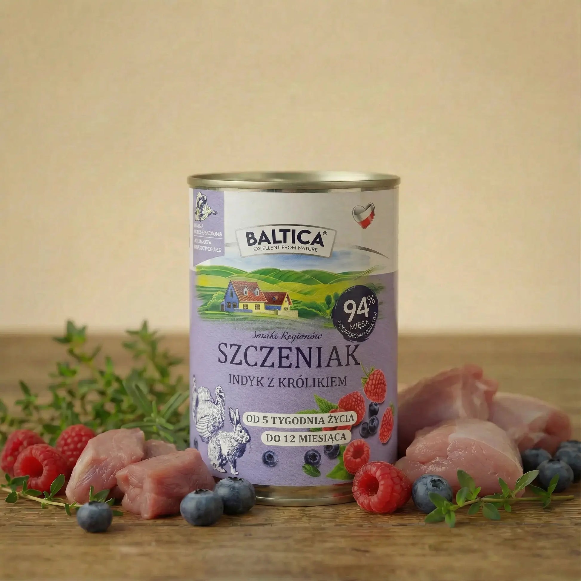 Baltica Szczenięta Indyk z królikiem 400g