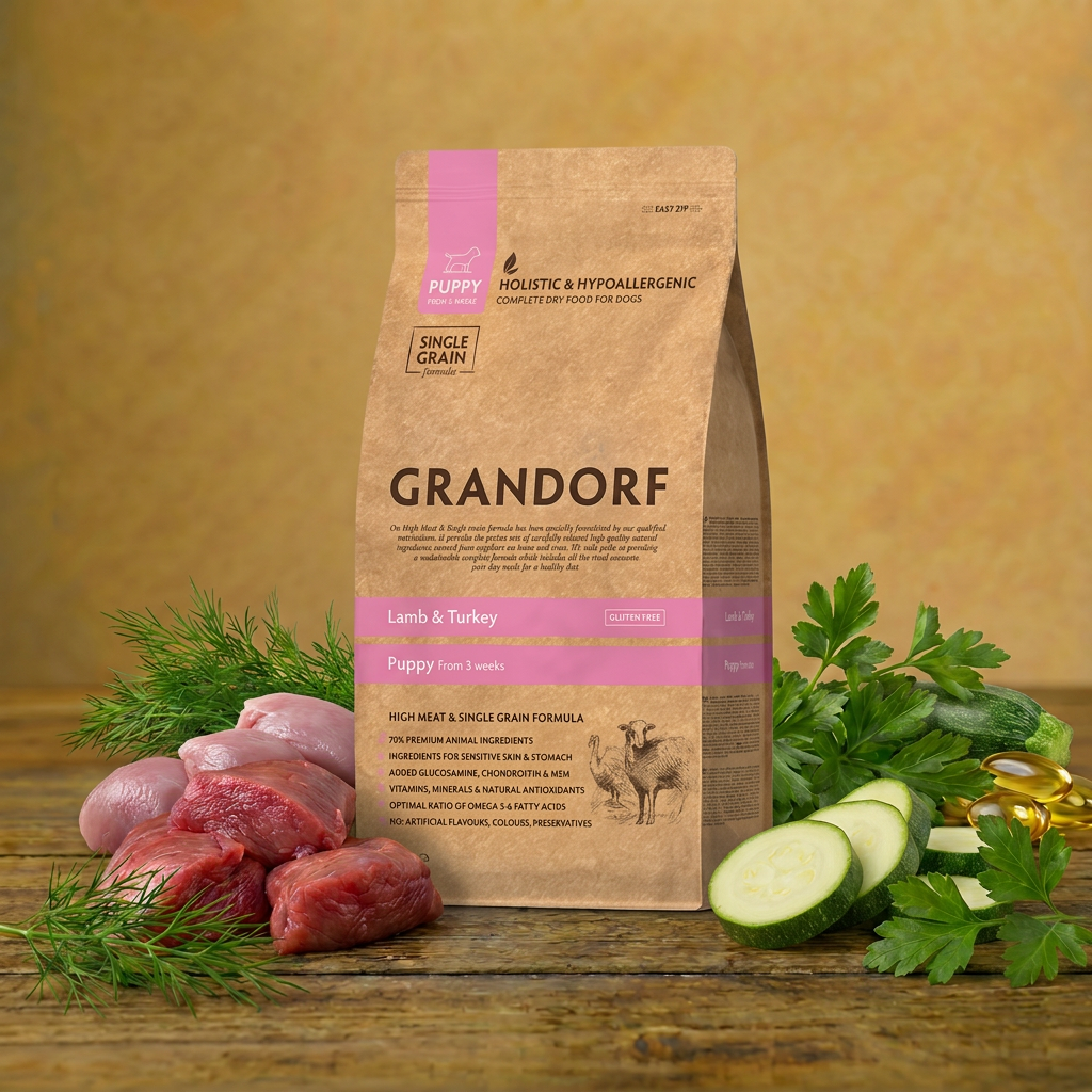 Grandorf dla szczeniąt – Jagnięcina & Indyk 1 kg