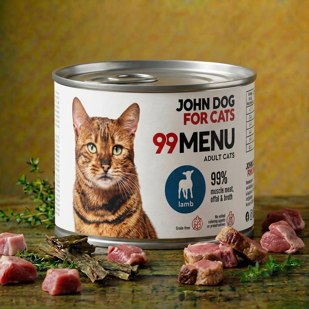 Karma mokra puszka dla kota Jagnięcina 400g John Dog for Cats - 99 Menu