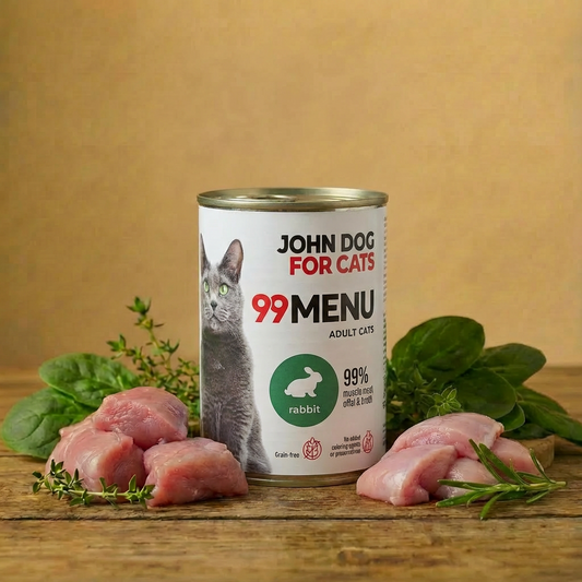 Karma mokra puszka dla kota Królik 400g John Dog for Cats - 99 Menu