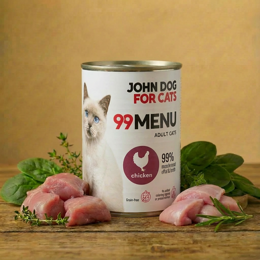 Karma mokra puszka dla kota Kurczak 400g John Dog for Cats - 99 Menu
