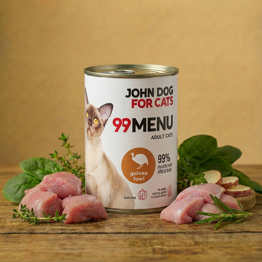 Karma mokra puszka dla kota Perliczka 400g John Dog for Cats - 99 Menu