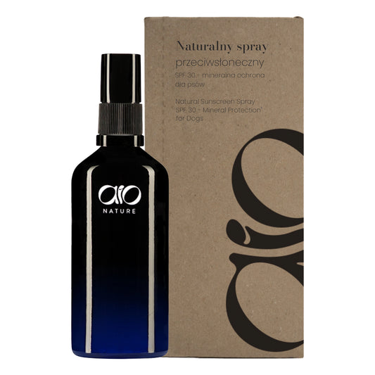 AIO Nature Naturalny Spray Przeciwsłoneczny SPF 30 dla Psa – Mineralna Ochrona Przed Słońcem