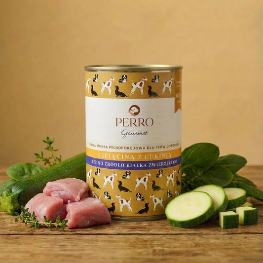 Perro Gourmet Adult-Cielęcina z cukinią 400g