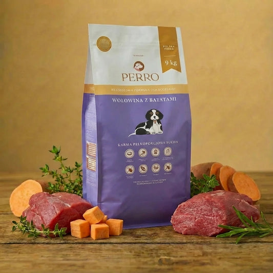 Perro - Junior Wołowina z batatami 9kg - wszystkie rasy
