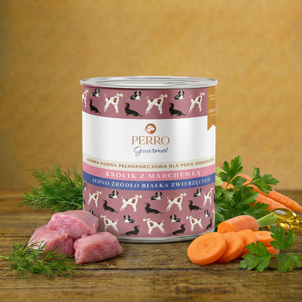 Perro Gourmet Adult-Królik z marchewką 800g