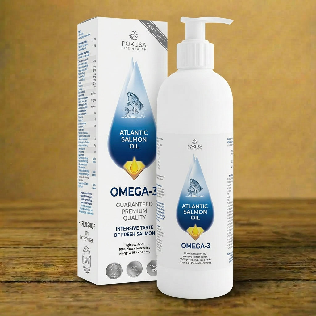 Pokusa – Atlantic Salmon Oil – 300 ml – Olej z łososia dla psów i kotów
