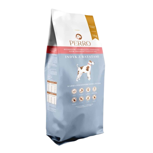 Indyk z batatami dla dorosłych psów średnich i dużych ras 12kg