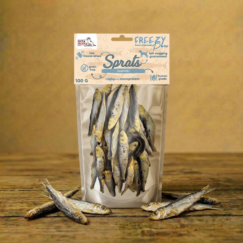 Syta Micha - FREEZY Pure 100g - 100% liofilizowane szprotki dla psa