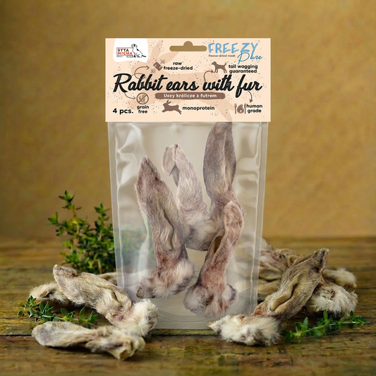 Syta Micha - FREEZY Pure 4szt - 100% liofilizowane ucho królicze z futrem