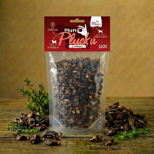Syta Micha - Mini płucka z wołowiny dla psa 100g