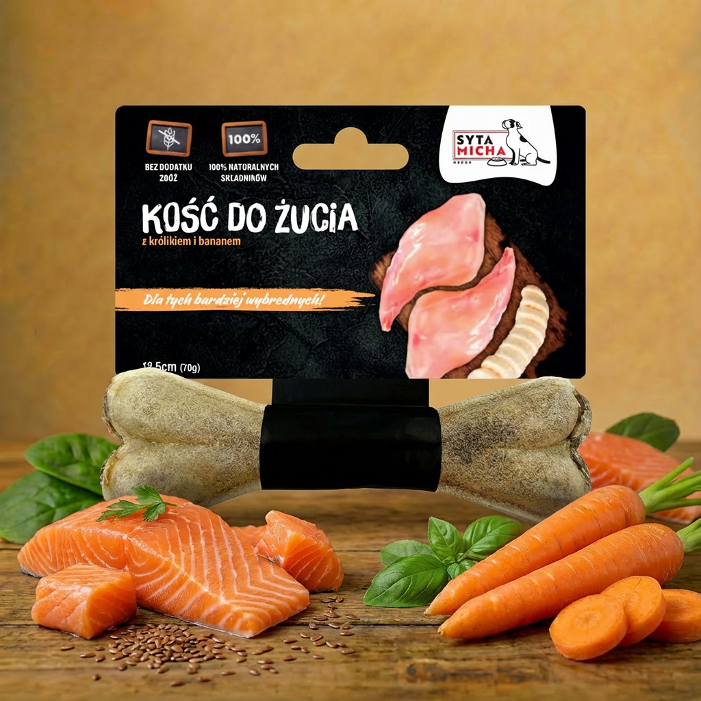 Syta Micha Kość do żucia dla psa na piękną sierść 13,5 cm