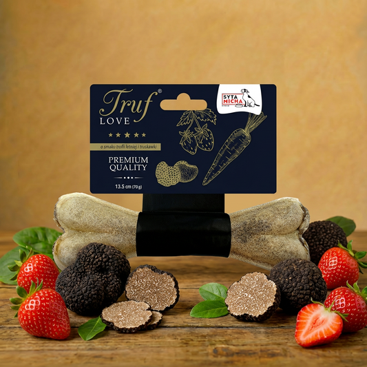 Syta Micha Kość do żucia dla psa o smaku trufli letniej i truskawki 13,5cm