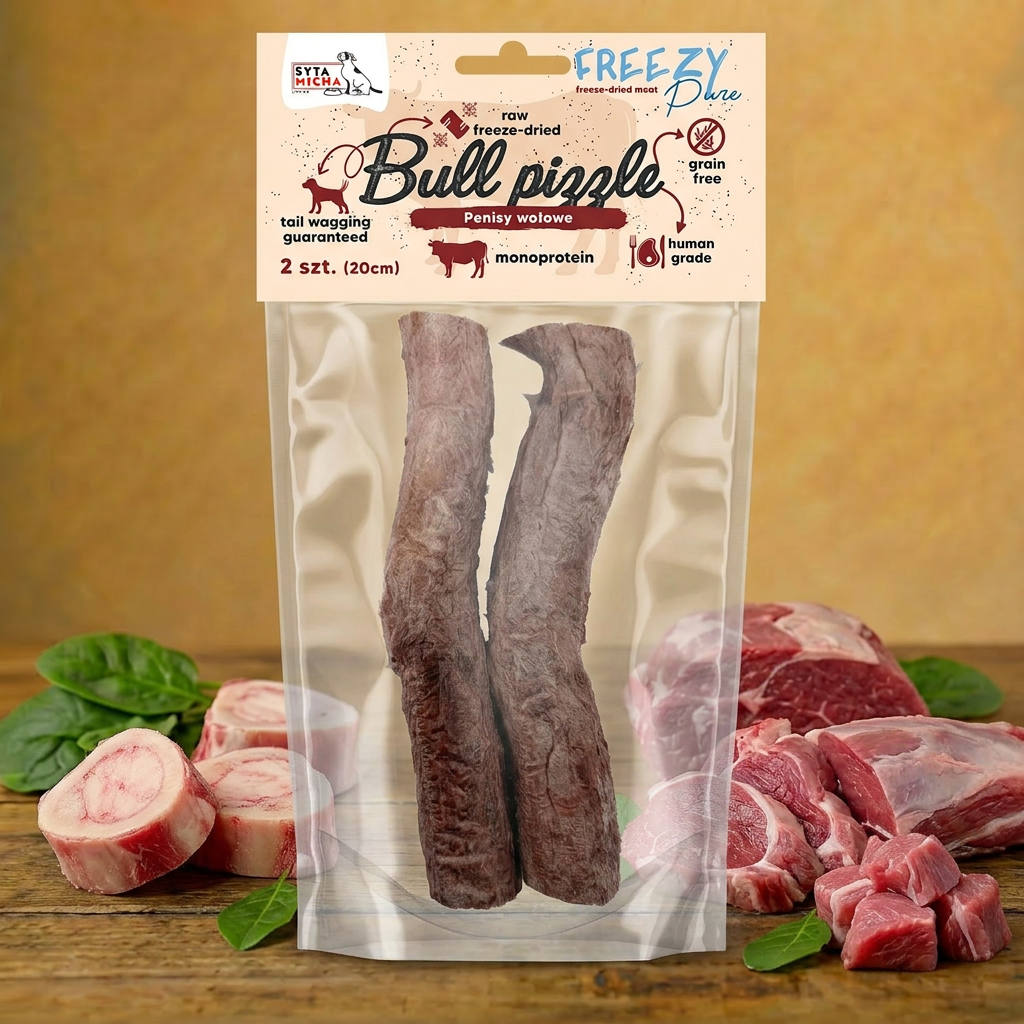 Syta Micha – FREEZY Pure – Liofilizowany Penis Wołowy 2 szt., ok. 20 cm