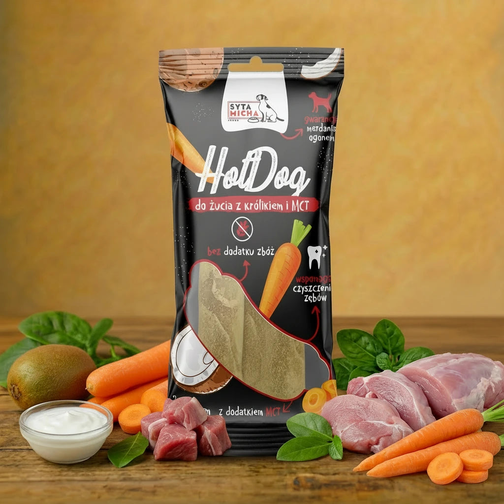 Syta Micha – Hot Dog z królikiem i MCT 15cm – 2szt.