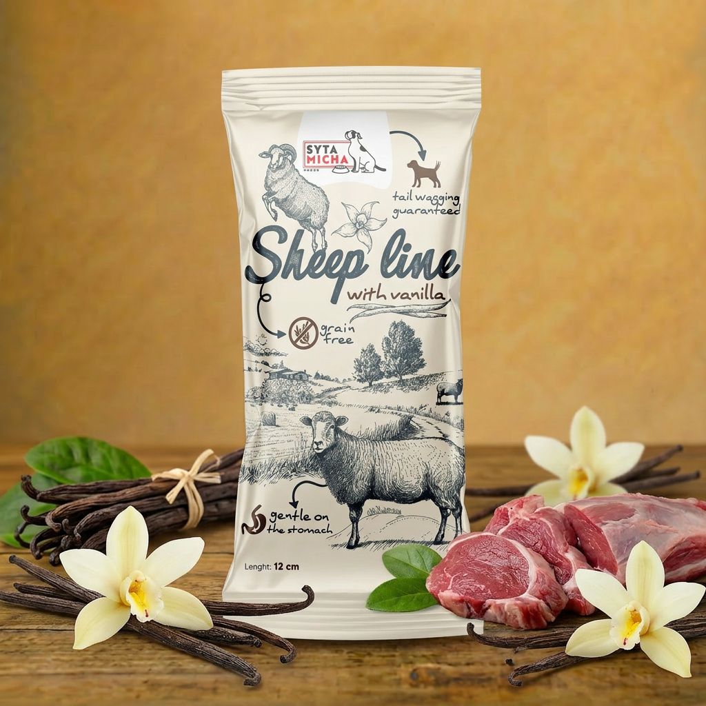 Syta Micha – Sheep Line – Owca z brokułem 12cm – Kość do żucia