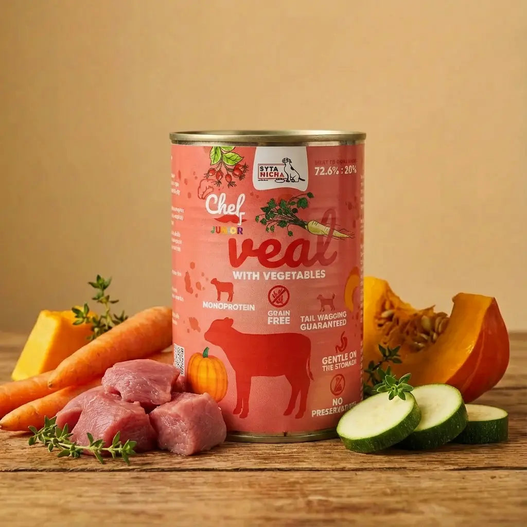 Syta Micha-Chef- Szczenięta Cielęcina z warzywami 400g