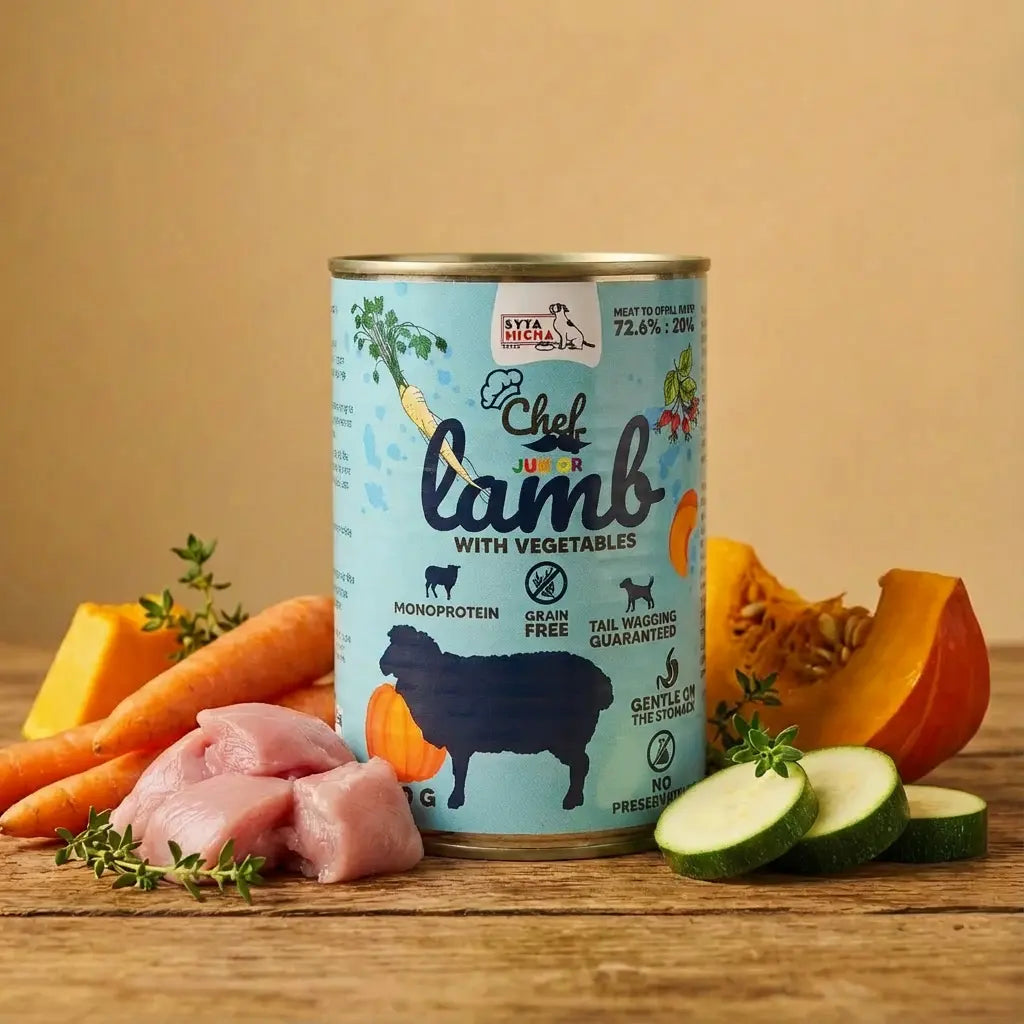 Syta Micha-Chef- Szczenięta Jagnięcina z warzywami 400g