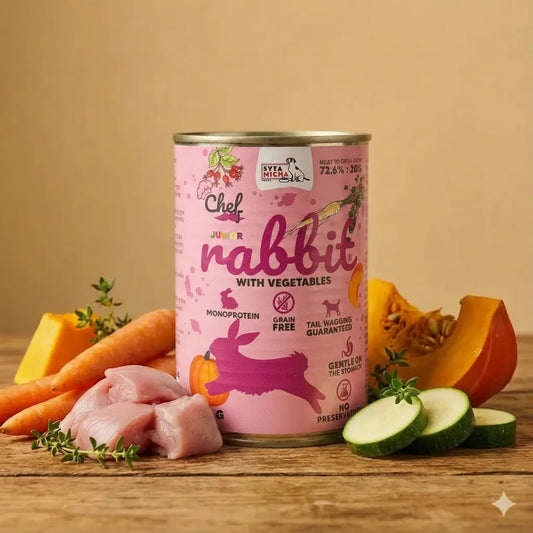 Syta Micha-Chef- Szczenięta Królik z warzywami 400g