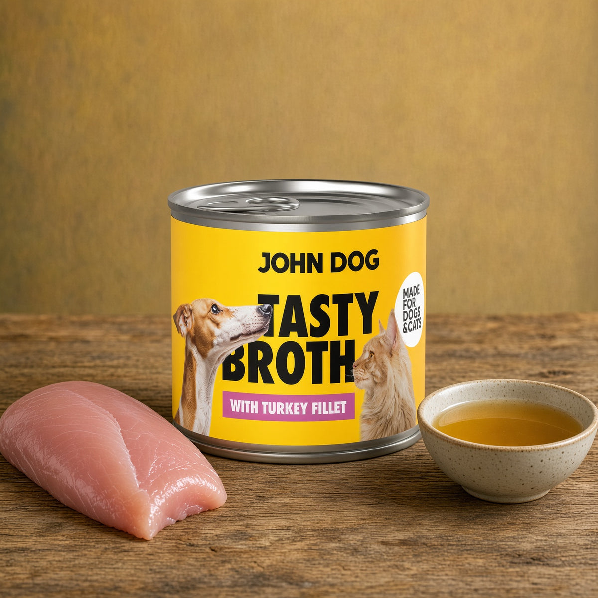 Zupa dla kota i psa z indykiem 140 g – John Dog Tasty Broth
