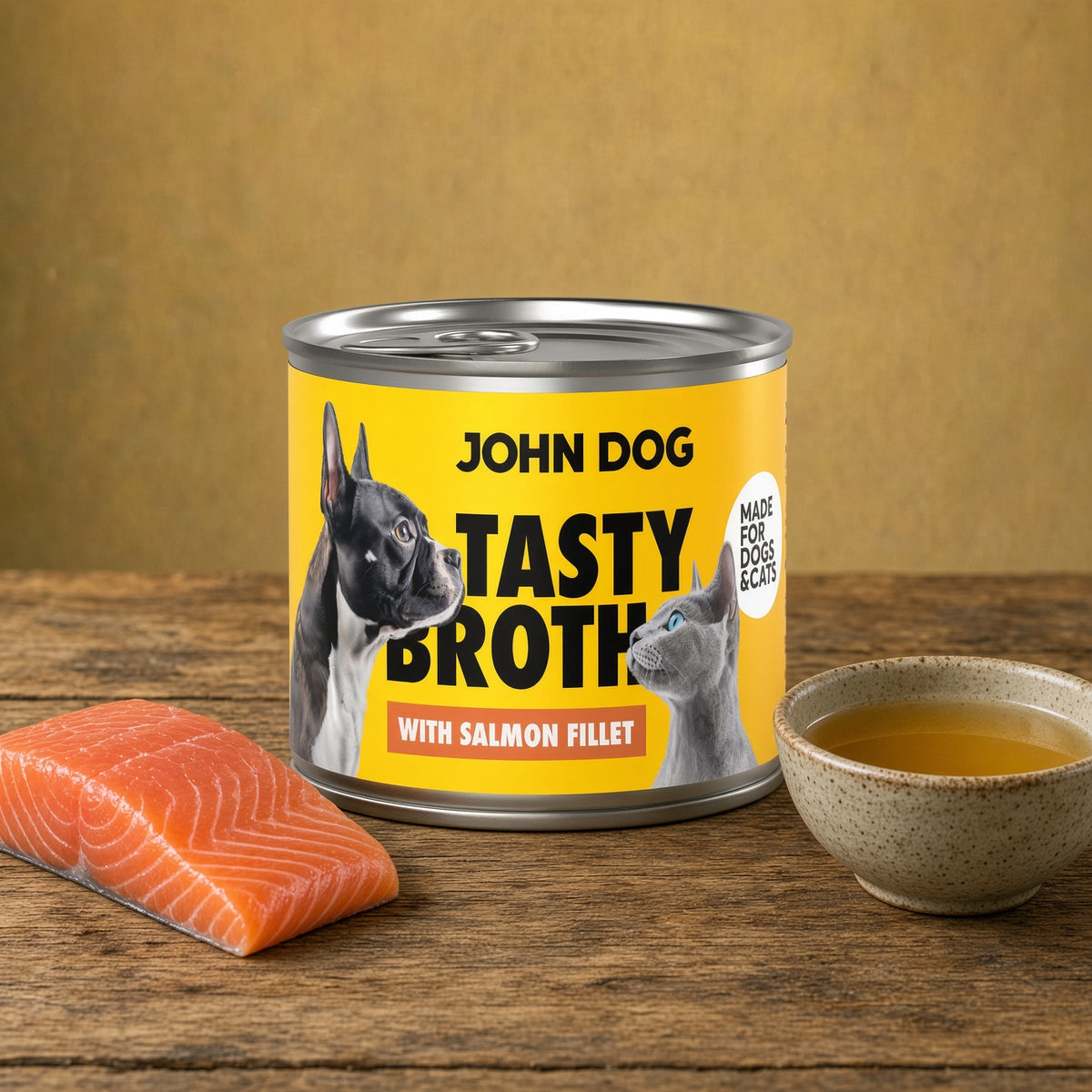Zupa dla kota i psa z łososiem 140 g – John Dog Tasty Broth