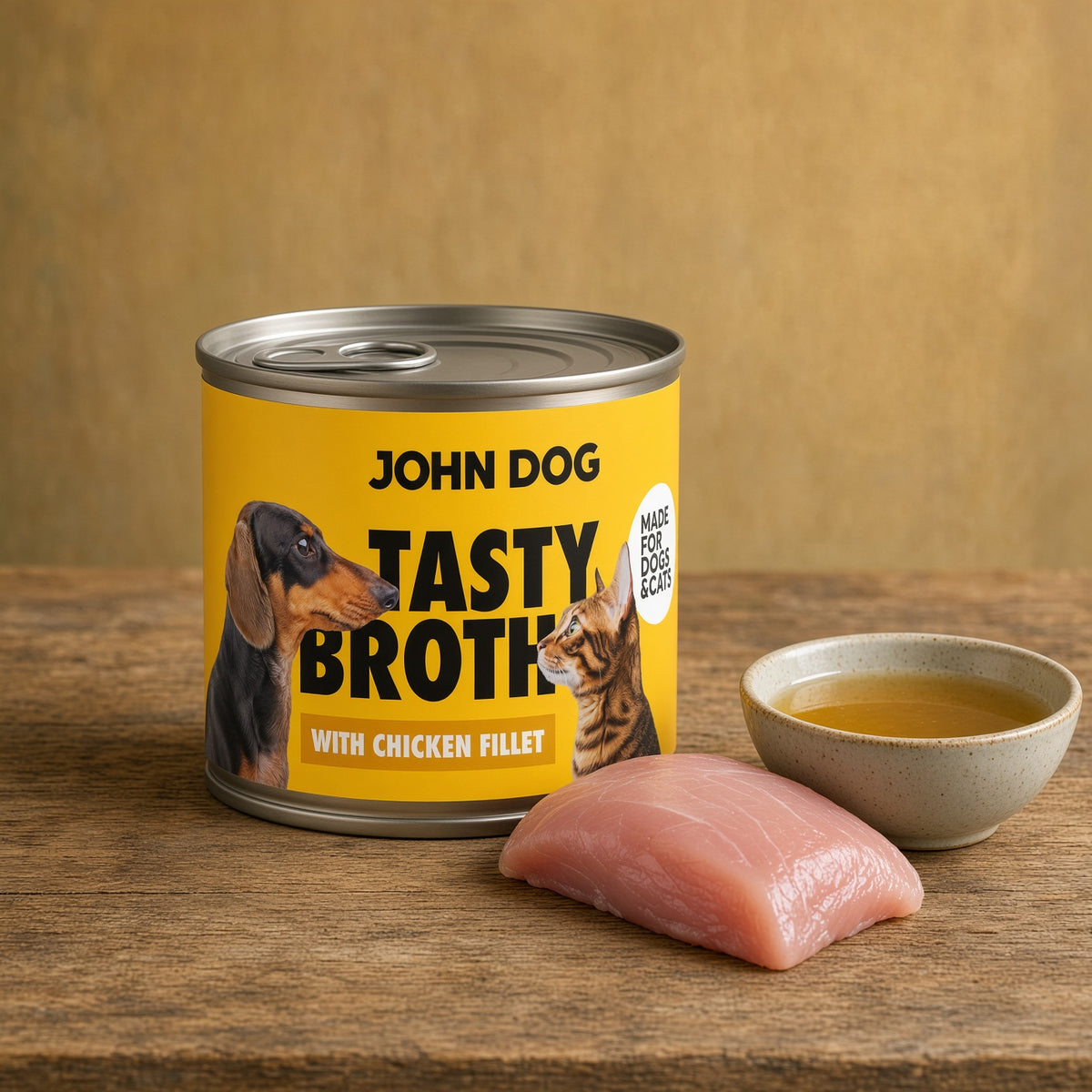 Zupa dla kota i psa z kurczakiem 140 g – John Dog Tasty Broth