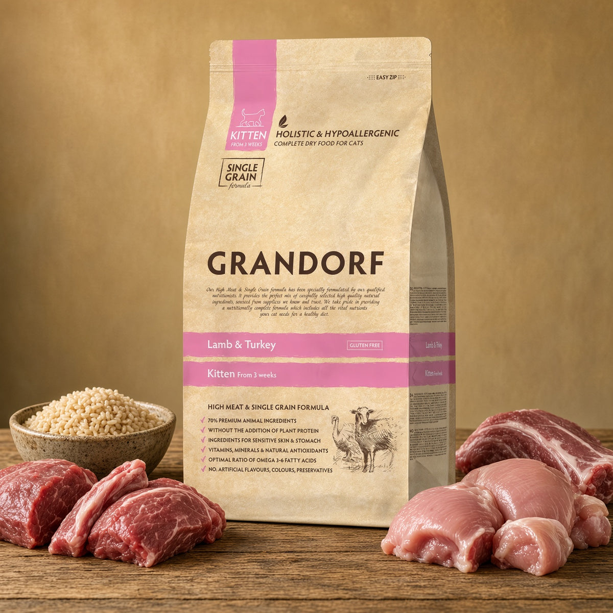 Grandorf Lamb & Turkey – Kitten – 2 Kg