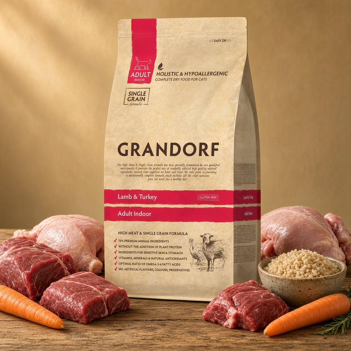 Grandorf Lamb & Turkey – Adult Indoor – 8 Kg