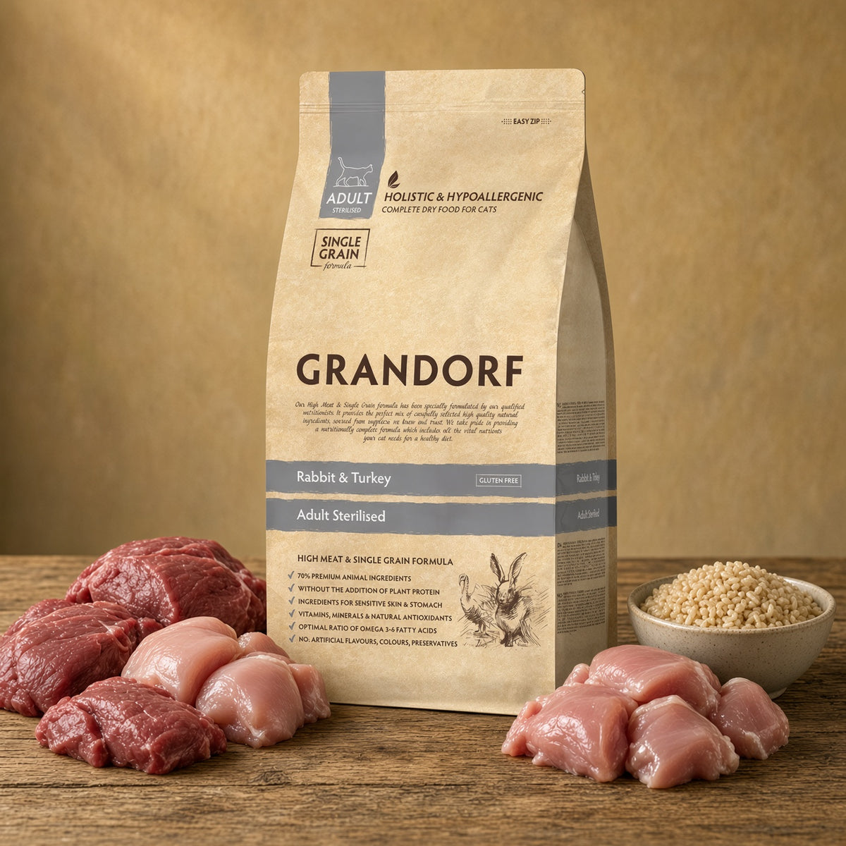 Grandorf Rabbit & Turkey – Adult Sterilized – 400g