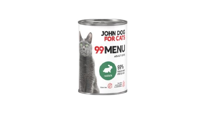 John Dog for Cats 99 Menu Mokra Karma Dla Dorosłych Kotów Z Królikiem 400g